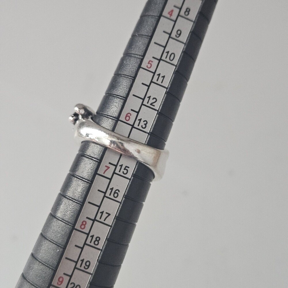 Silver 925 Retro Cat Original Opening Ring Adjustable Knuckle Women Kitty 6-7 - Picture 4 of 12